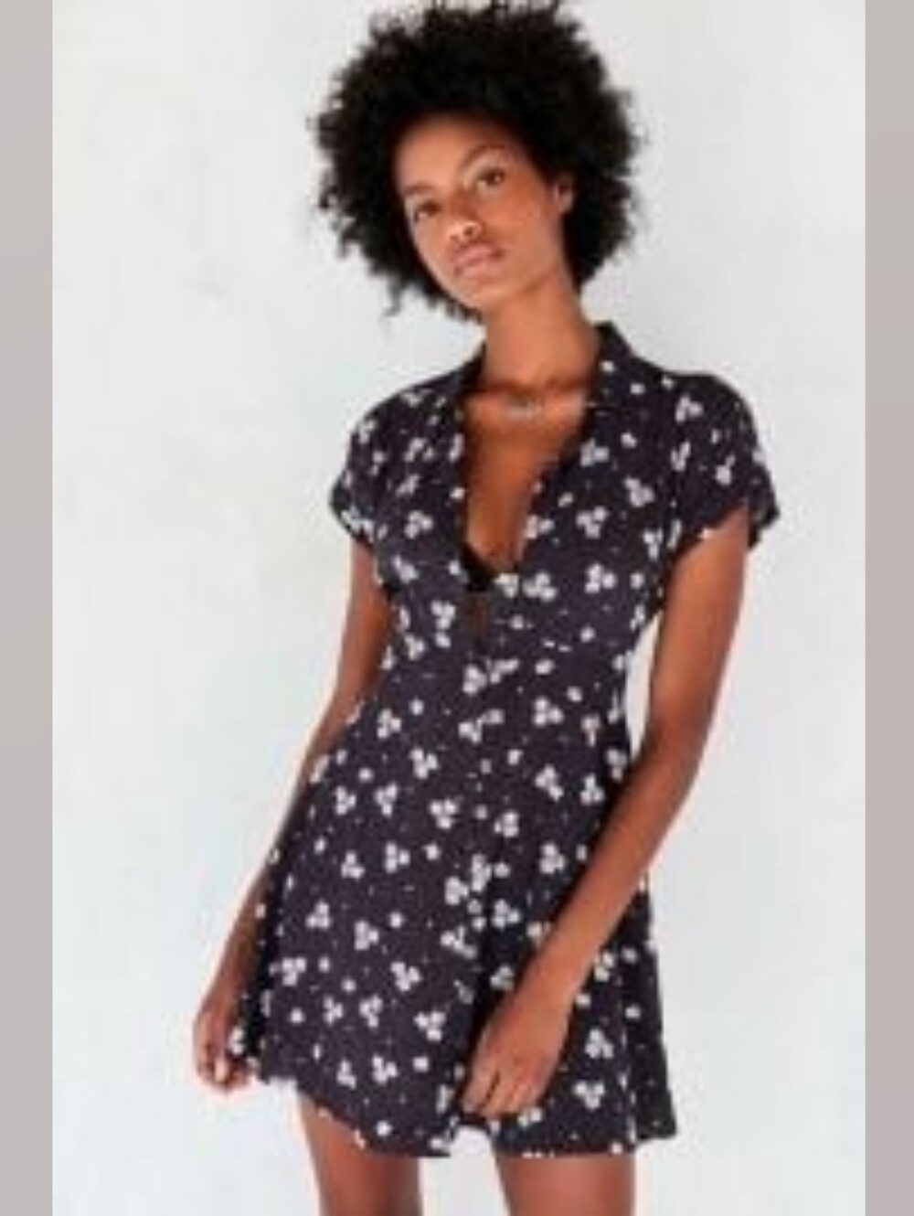 Kimchi Blue Urban Outfitters Lucy Printed Shirt Dress - Picture 1 of 10